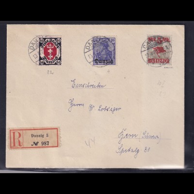 Danzig, Auslandbrief mit MiF. Mi.-Nr. 4, 30I, 82