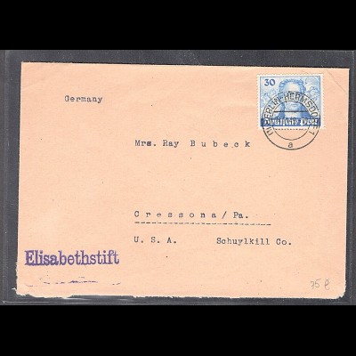 Berlin, Auslandbrief mit EF. Mi.-Nr. 63