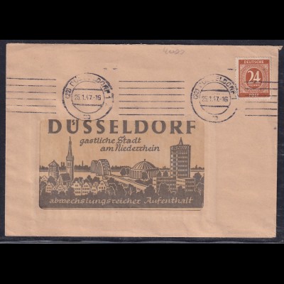 All.-Besetzung, Gemein.-Ausgaben, Reklame-Brief der Stadt Düsseldorf von 1947