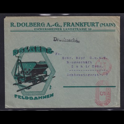 DR. Reklame-Brief, Feldbahnen R.Dolberg A.G, Frankfurt