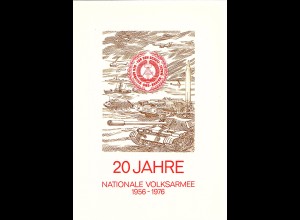 DDR - Gedenkblatt, 20 Jahre Nationale Volksarmee A7-1976