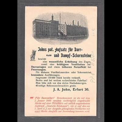 DR., Privatganzsache PP 8-B5/01, J.A. John, Erfurt 30, gest.
