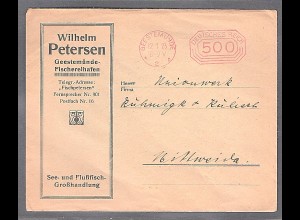 DR. Reklame-Brief, See-und Flußfisch-Großhandlung, W. Petersen, Geestemünde.