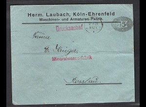 DR. Reklame-Brief, Maschinen- und Armaturen-Fabrik, H. Laubach, Köln-Ehrenfeld.