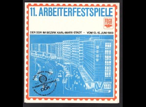 DDR - Gedenkblatt, 11. Arbeiterfestspiele, B5-1969