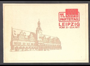 DDR - Gedenkblatt, 11. NDPD Parteitag, Leipzig, B3-1977 