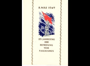 DDR - Gedenkblatt, 25 Jahrestag der Befreiung vom Faschismus, A10-1970 in Bronze