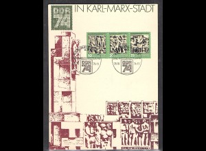 DDR - Gedenkblatt, 25. Jahre DDR und Briefmarkenausstellung DDR`74, B17-1974 a